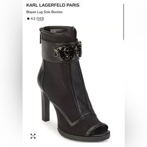 NEW Karl Lagerfeld Blayze Lug Sole Booties Boots Black Size 8.5